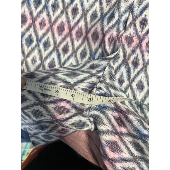 Level 99 x Anthropologie size 32 Pastel Aztec Linen Lyocell Shorts Stretch New! - Picture 7 of 10